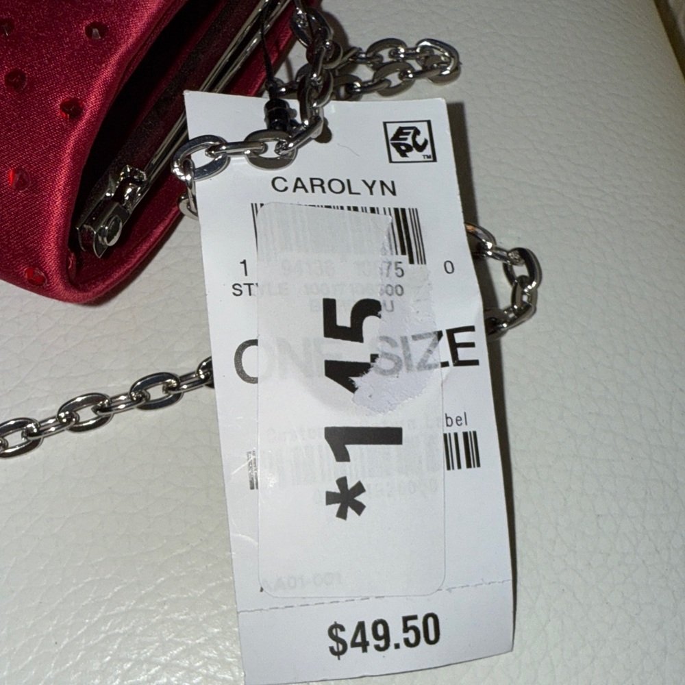 INC Elegant Red Clutch with Chain Strap - Picture 7 of 10